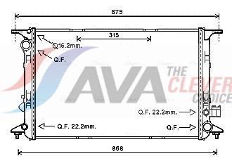 Radiateur moteur (Radiateur de refroidissement) AVA Deutschland GmbH ref. AI2365