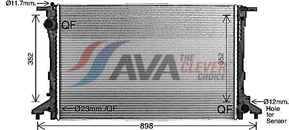 Radiateur moteur (Radiateur de refroidissement) AVA Deutschland GmbH ref. AI2441