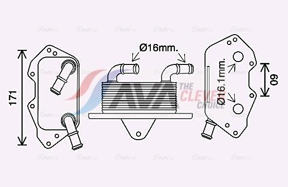 Radiateur d'huile moteur (Refroidisseur d'huile moteur) AVA Deutschland GmbH ref. AI3404