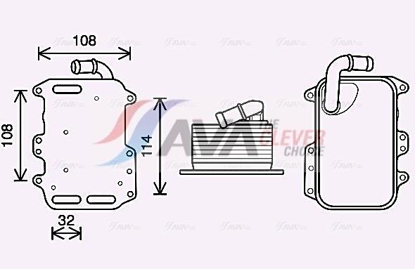 Radiateur d'huile moteur (Refroidisseur d'huile moteur) AVA Deutschland GmbH ref. AI3405