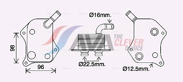 Radiateur d'huile moteur (Refroidisseur d'huile moteur) AVA Deutschland GmbH ref. AI3414