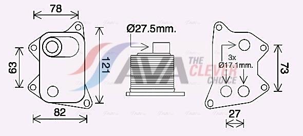 Radiateur d'huile moteur (Refroidisseur d'huile moteur) AVA Deutschland GmbH ref. AI3420