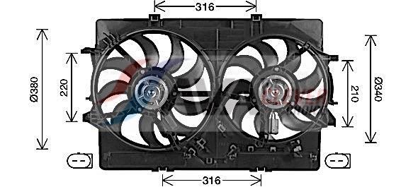 Ventilateur de refroidissement du moteur (Motoventilateur) AVA Deutschland GmbH AI7522