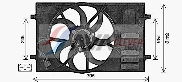 Ventilateur de refroidissement du moteur (Motoventilateur) AVA Deutschland GmbH ref. AI7524