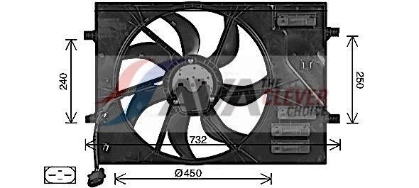 Ventilateur de refroidissement du moteur (Motoventilateur) AVA Deutschland GmbH AI7525
