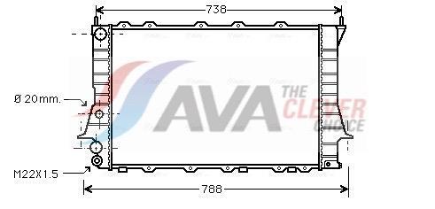 Radiateur moteur (Radiateur de refroidissement) AVA Deutschland GmbH ref. AIA2077