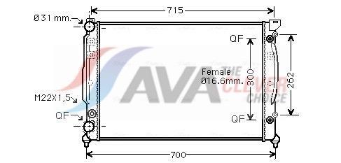 Radiateur moteur (Radiateur de refroidissement) AVA Deutschland GmbH ref. AIA2109