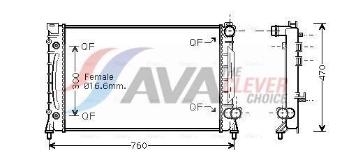 Radiateur moteur (Radiateur de refroidissement) AVA Deutschland GmbH ref. AIA2158