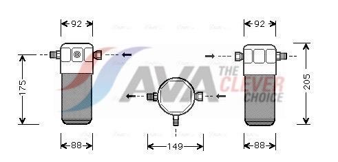 Filtre déshydrateur du circuit de climatisation AVA Deutschland GmbH ref. AID032