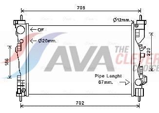 Radiateur moteur (Radiateur de refroidissement) AVA Deutschland GmbH ref. ALA2119