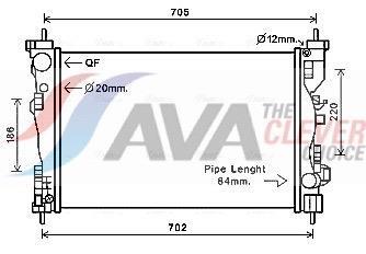Radiateur moteur (Radiateur de refroidissement) AVA Deutschland GmbH ref. ALA2120