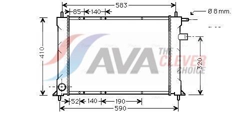 Radiateur moteur (Radiateur de refroidissement) AVA Deutschland GmbH ref. AU2111