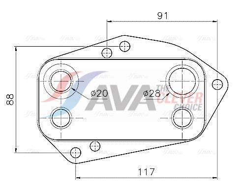 Radiateur d'huile moteur (Refroidisseur d'huile moteur) AVA Deutschland GmbH ref. AU3349