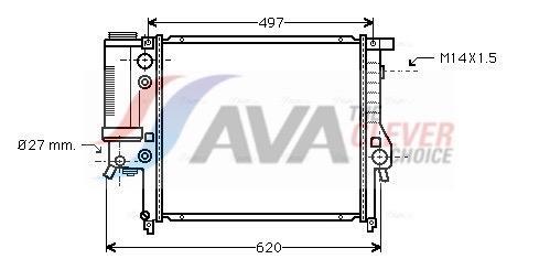 Radiateur moteur (Radiateur de refroidissement) AVA Deutschland GmbH ref. BW2137