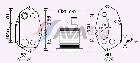Radiateur d'huile moteur (Refroidisseur d'huile moteur) AVA Deutschland GmbH ref. BW3571