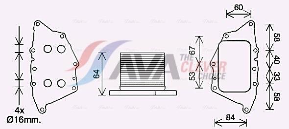Radiateur d'huile moteur (Refroidisseur d'huile moteur) AVA Deutschland GmbH ref. BW3572