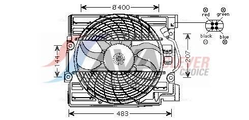 Ventilateur de refroidissement du moteur (Motoventilateur) AVA Deutschland GmbH BW7509