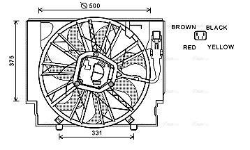 Ventilateur de refroidissement du moteur (Motoventilateur) AVA Deutschland GmbH ref. BW7529