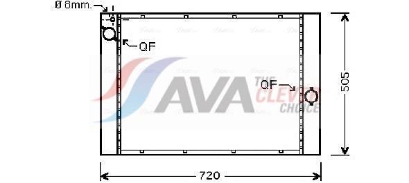 Radiateur moteur (Radiateur de refroidissement) AVA Deutschland GmbH ref. BWA2284