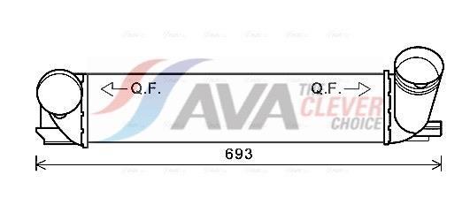 Intercooler, échangeur (Refroidisseur d'air) AVA Deutschland GmbH ref. BWA4473