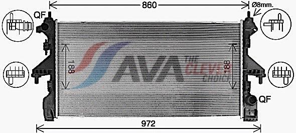 Radiateur moteur (Radiateur de refroidissement) AVA Deutschland GmbH ref. CN2321