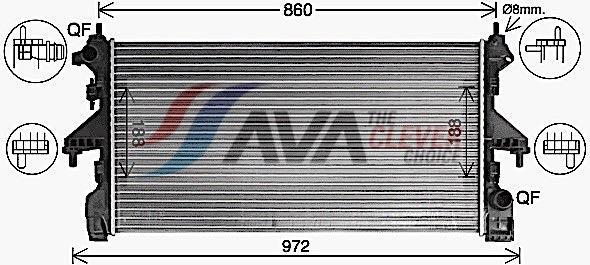 Radiateur moteur (Radiateur de refroidissement) AVA Deutschland GmbH ref. CN2322