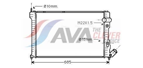 Radiateur moteur (Radiateur de refroidissement) AVA Deutschland GmbH ref. CNA2071