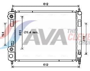 Radiateur moteur (Radiateur de refroidissement) AVA Deutschland GmbH ref. CT2053