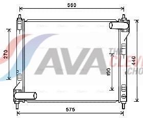 Radiateur moteur (Radiateur de refroidissement) AVA Deutschland GmbH ref. DN2354