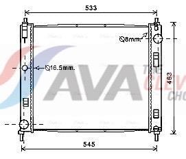 Radiateur moteur (Radiateur de refroidissement) AVA Deutschland GmbH ref. DN2385