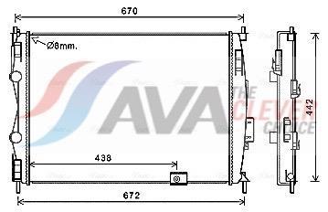 Radiateur moteur (Radiateur de refroidissement) AVA Deutschland GmbH ref. DN2414