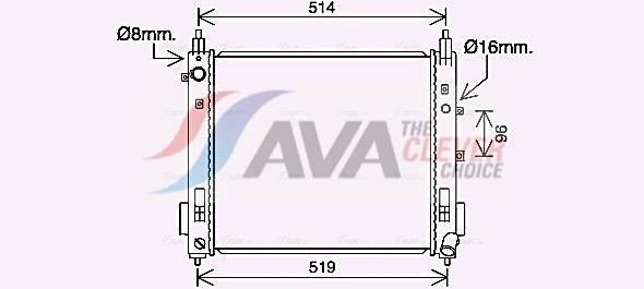 Radiateur moteur (Radiateur de refroidissement) AVA Deutschland GmbH ref. DN2440