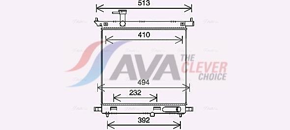 Radiateur moteur (Radiateur de refroidissement) AVA Deutschland GmbH ref. DN2441