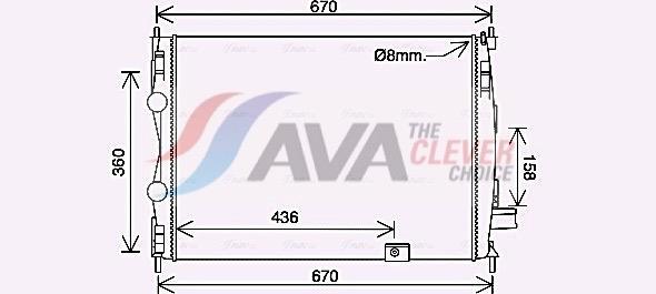 Radiateur moteur (Radiateur de refroidissement) AVA Deutschland GmbH ref. DN2445