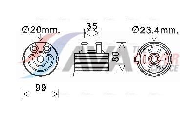 Radiateur d'huile moteur (Refroidisseur d'huile moteur) AVA Deutschland GmbH ref. DN3431