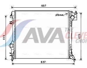 Radiateur moteur (Radiateur de refroidissement) AVA Deutschland GmbH ref. DNA2421