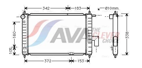 Radiateur moteur (Radiateur de refroidissement) AVA Deutschland GmbH ref. DWA2046