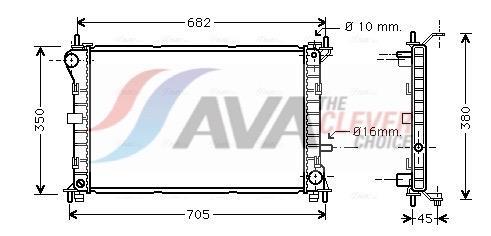 Radiateur moteur (Radiateur de refroidissement) AVA Deutschland GmbH ref. FD2265