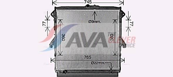 Radiateur moteur (Radiateur de refroidissement) AVA Deutschland GmbH ref. FD2667