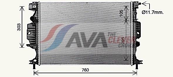 Radiateur moteur (Radiateur de refroidissement) AVA Deutschland GmbH ref. FD2689