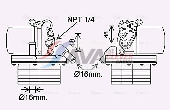 Radiateur d'huile moteur (Refroidisseur d'huile moteur) AVA Deutschland GmbH FD3625H