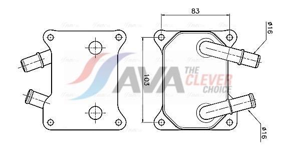 Radiateur d'huile moteur (Refroidisseur d'huile moteur) AVA Deutschland GmbH ref. FD3699