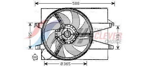 Ventilateur de refroidissement du moteur (Motoventilateur) AVA Deutschland GmbH FD7542