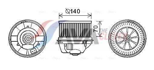 Pulseur d'air habitacle (Ventilateur habitacle) AVA Deutschland GmbH ref. FD8496