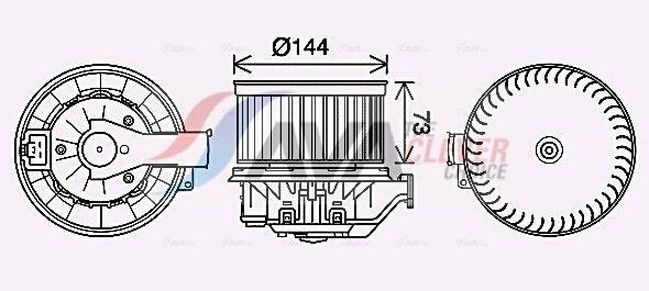 Pulseur d'air habitacle (Ventilateur habitacle) AVA Deutschland GmbH ref. FD8629