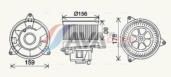 Pulseur d'air habitacle (Ventilateur habitacle) AVA Deutschland GmbH ref. FD8638