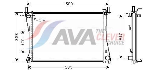 Radiateur moteur (Radiateur de refroidissement) AVA Deutschland GmbH ref. FDA2325