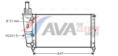 Radiateur moteur (Radiateur de refroidissement) AVA Deutschland GmbH ref. FT2141
