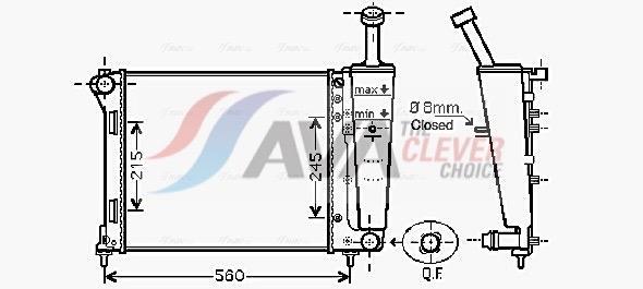 Radiateur moteur (Radiateur de refroidissement) AVA Deutschland GmbH ref. FT2345