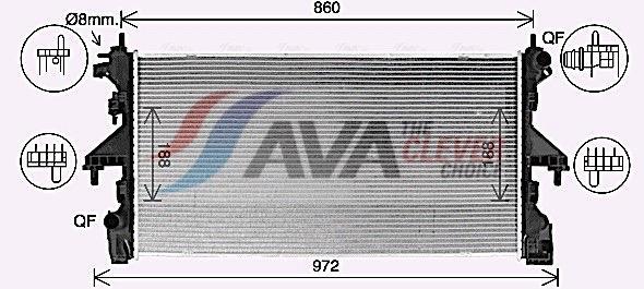 Radiateur moteur (Radiateur de refroidissement) AVA Deutschland GmbH ref. FT2481